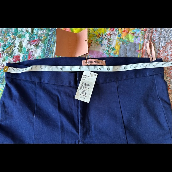 MAGGIE MARILYN She's Still A Dreamer Cotton Flared Pants In Navy size 8 UK 12 - Picture 4 of 4